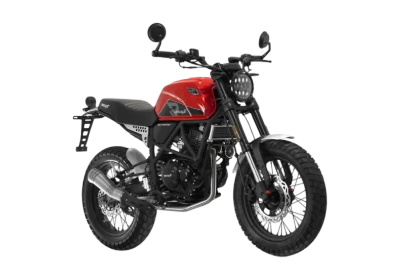 Мотоцикл дорожный ROCKOT SCRAMBLER (красный глянцевый)
